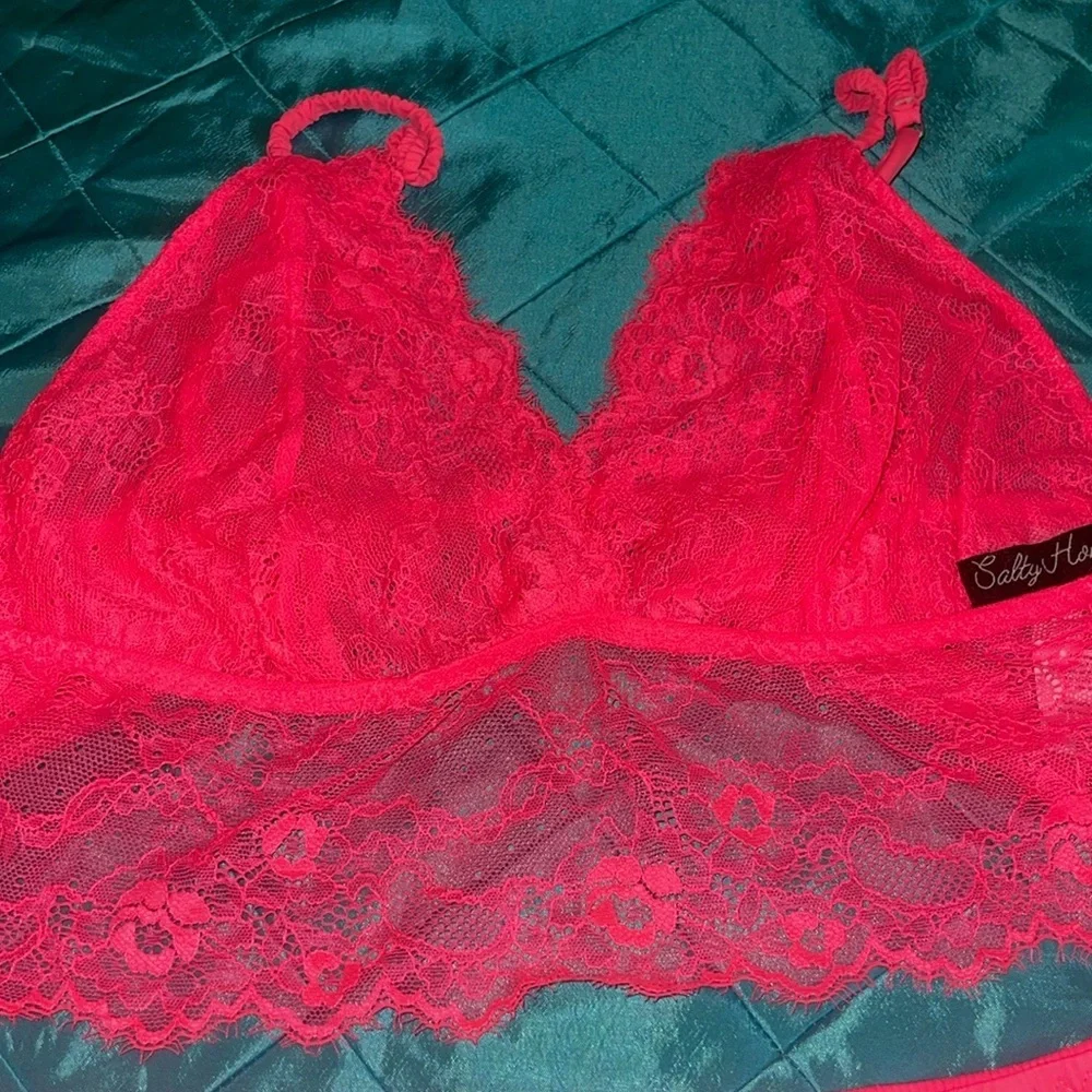 Salty Honey Lingerie Set - Hot Pink, Size XXL